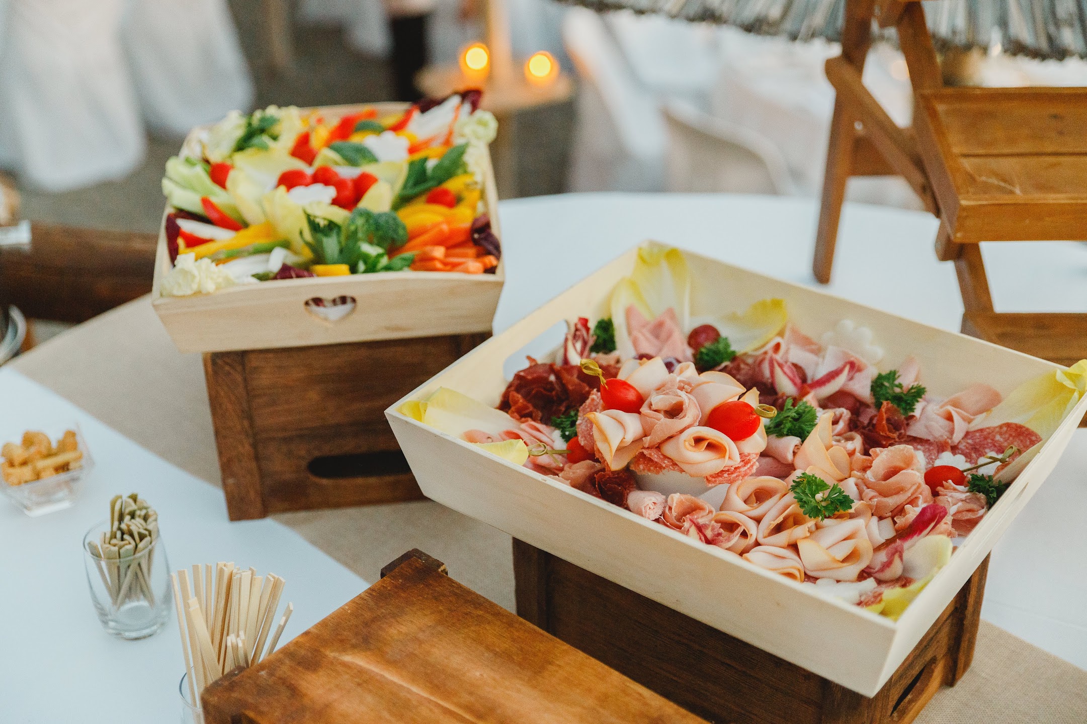 A charcuterie tray arranged for a private celebration